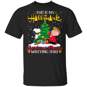 Christmas Movie Shirt This Is My Hallmark Christmas Movies Watching Shirt Funny Christmas Movie Peanuts Lover Gifts T-Shirt - Macnystore