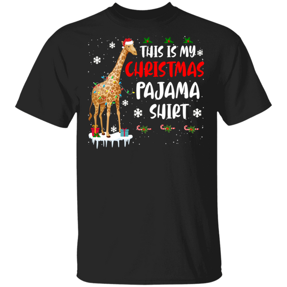 Christmas Shirt This Is My Christmas Pajama Shirt Funny Christmas Giraffe Lover Gifts Christmas T-Shirt - Macnystore