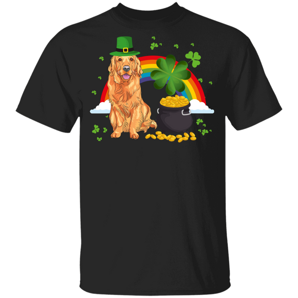 Leprechaun Golden Retriever Dog Lover St Patrick's Day Gifts Youth T-Shirt - Macnystore