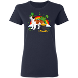 Leprechaun St. Bernard Dog Lover St Patrick's Day Gifts Ladies T-Shirt - Macnystore