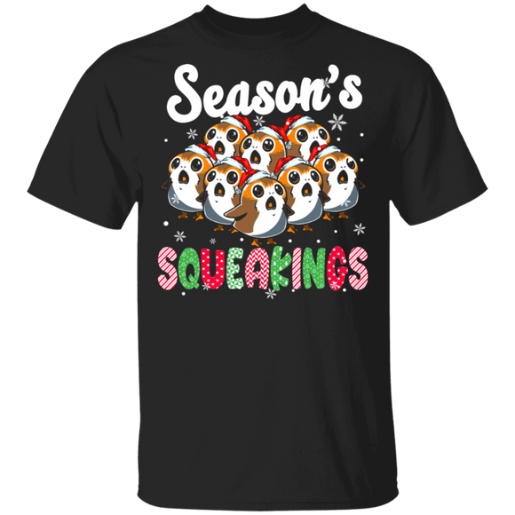 Christmas Porgs Lover Shirt Season's Squeaking Cute Christmas Porgs Lover Gifts Christmas T-Shirt - Macnystore
