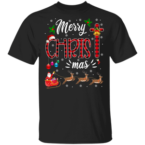 Christmas Christian Shirt Merry Christmas Funny Christmas Santa Christian Buffalo Plaid Lover X-mas Pajama Gifts T-Shirt - Macnystore