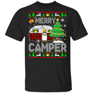 Christmas Camping Lover Sweater Merry Camper Camping Christmas Sweater T-Shirt - Macnystore