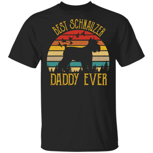 Retro Vintage Best Schnauzer Daddy Ever Dog Lover T-Shirt - Macnystore
