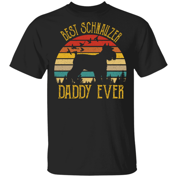 Retro Vintage Best Schnauzer Daddy Ever Dog Lover T-Shirt - Macnystore