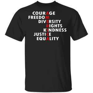 American Courage Freedom Diversity Right Kindness Justice Equality Gifts T-Shirt - Macnystore