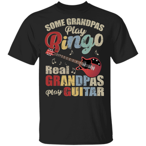 Vintage Some Grandpas Play Bingo Real Grandpas Play Guitar Father's Day Gifts T-Shirt - Macnystore