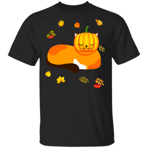 Halloween Shirt Cute Cat Pumpkin Fall Autumn Lover Gifts Halloween T-Shirt - Macnystore