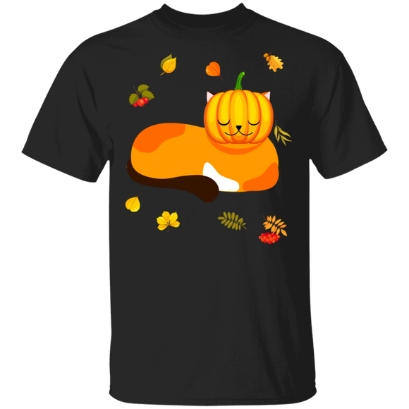 Halloween Shirt Cute Cat Pumpkin Fall Autumn Lover Gifts Halloween T-Shirt - Macnystore
