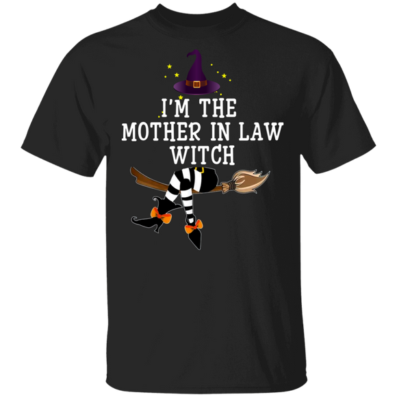 Im The Mother In Law Witch Broom Hat Halloween T-Shirt - Macnystore