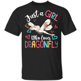 Just A Girl Who Loves Dragonfly Floral Matching Shirt For Women Girls Ladies Funny Mom Daughter Gifts T-Shirt - Macnystore