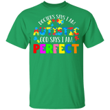 God Says I Am Perfect Cute Awesome Autism Awareness Autistic Children Autism Patient Kids Women Men Gifts Youth T-Shirt - Macnystore
