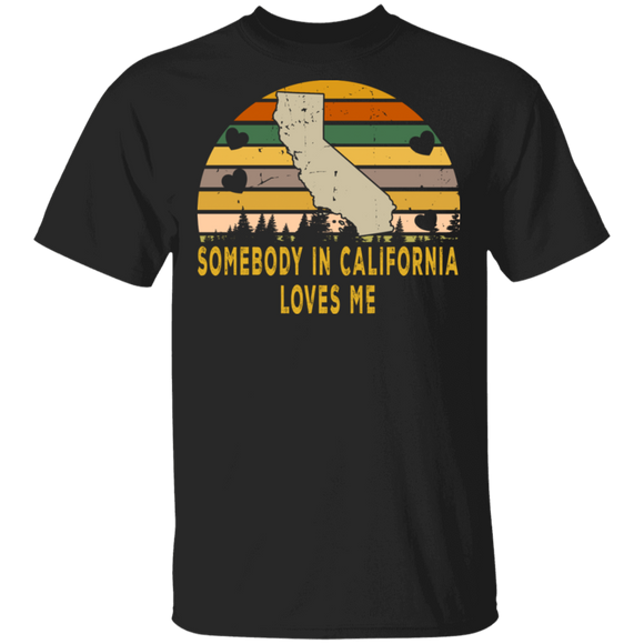 Vintage Retro Somebody in California Loves Me State Home Love T-Shirt - Macnystore