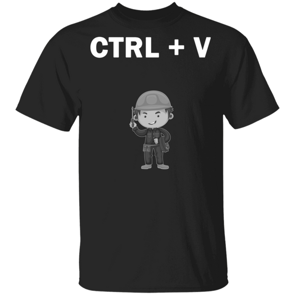 Funny Ctrl V Copy Paste Lineman Matching Coder Father And Son Lineman Father's Day Shirt T-Shirt - Macnystore