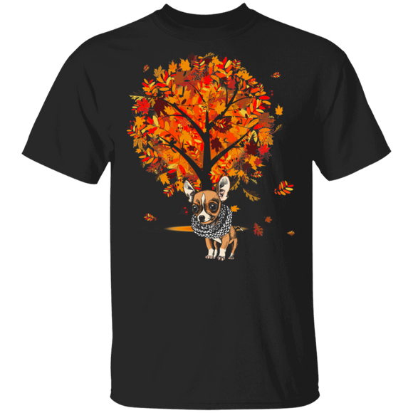 Maple Dog Leaf Fall Hello Autumn Funny Dog Lover Owner Gifts T-Shirt - Macnystore