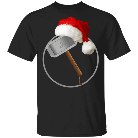 Christmas Santa Shirt Hammer Icon With Santa Hat Cool Christmas Santa Thor Hammer Movie  Lover Gifts T-Shirt - Macnystore