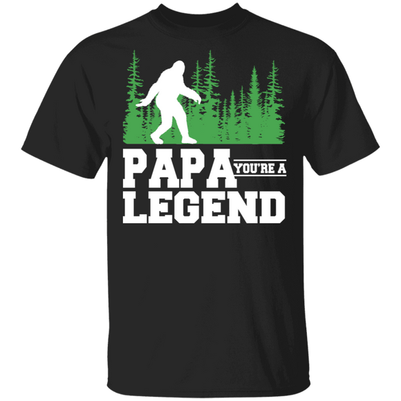 Papa You're A Legend Cool Bigfoot Matching Papa Father's Day Shirt T-Shirt - Macnystore
