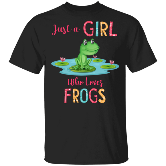 Frog Lover Shirt Just A Girl Who Loves Frogs Cute Frog Animal Lover Gifts T-Shirt - Macnystore