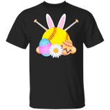 Bunny Softball Funny Rabbit Bunny Eggs Easter Day Matching Shirt For Kids Men Women Softball Lover Player Gifts T-Shirt - Macnystore