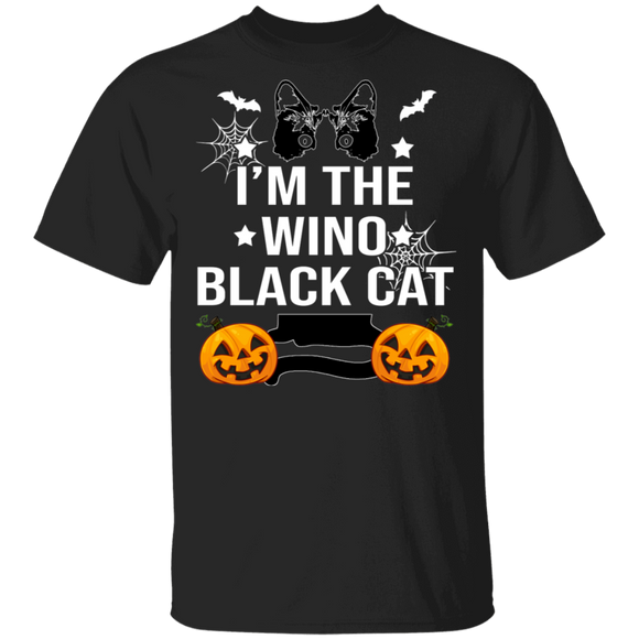I'm The Wino Black Cat Wine Lover Matching Halloween Night Gifts T-Shirt - Macnystore