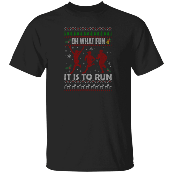 Christmas Running Lover Shirt Oh What Fun It Is To Run Funny Christmas Sweater Running Lover Gifts T-Shirt - Macnystore