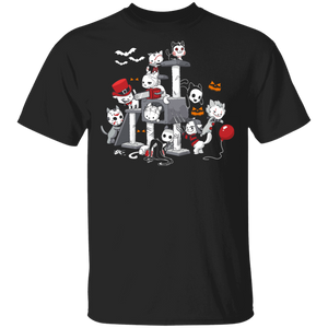 Halloween Shirt Cats Playing Together Horror Movies and Kitty Lover Gifts Halloween T-Shirt - Macnystore