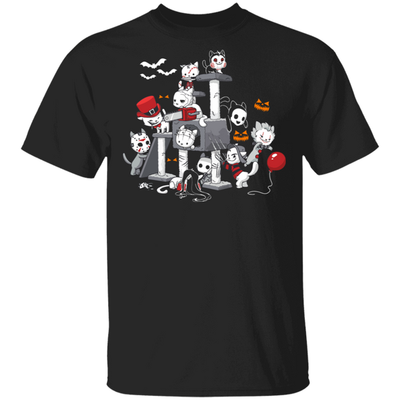 Halloween Shirt Cats Playing Together Horror Movies and Kitty Lover Gifts Halloween T-Shirt - Macnystore