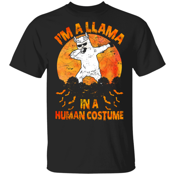 I'm A Llama In A Human Costume Funny Llama Lover Halloween Gifts T-Shirt - Macnystore