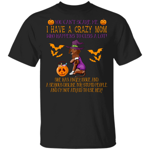 Halloween Dog Shirt I Have A Crazy Mom Cool Halloween Dachshund Dog Witch Lover Gifts Halloween T-Shirt - Macnystore