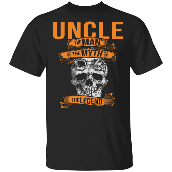Uncle The Man The Myth The Legend Cool Skull Shirt Matching Dad Uncle Father's Day Gifts T-Shirt - Macnystore