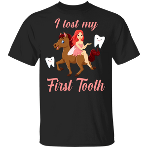 I Lost My First Tooth Cool Angel Riding Horse And Teeth Kids Gifts T-Shirt - Macnystore