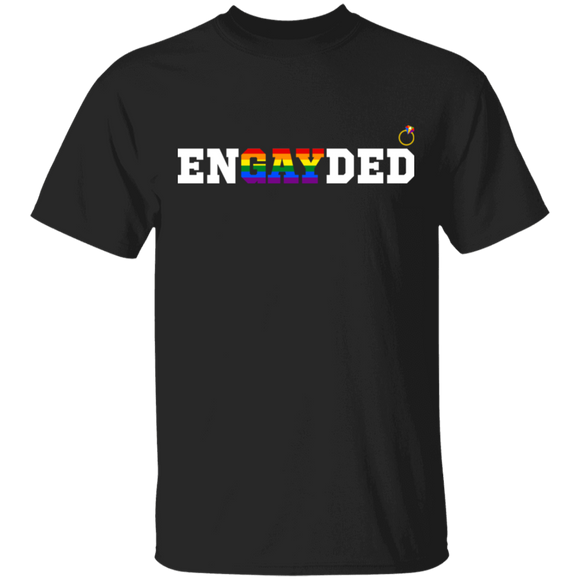 Engayged Cool Pride LGBT Engagement Gay Proud LGBT Gay Lesbian Gifts T-Shirt - Macnystore
