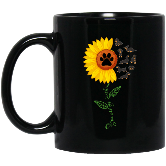 You Are My Sunshine Sunflower Flower Dachshund Dog Pet Lover Owner Gifts Mug - Macnystore