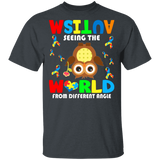 Autism Seeing The World From Different Angel Cute Owl Awesome Autism Awareness Autistic Children Autism Patient Kids Women Men Gifts T-Shirt - Macnystore