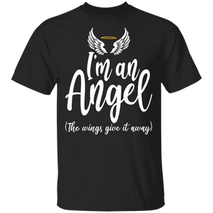 I'm An Angel The Wings Give It Away Funny Halloween Couples Gifts T-Shirt - Macnystore