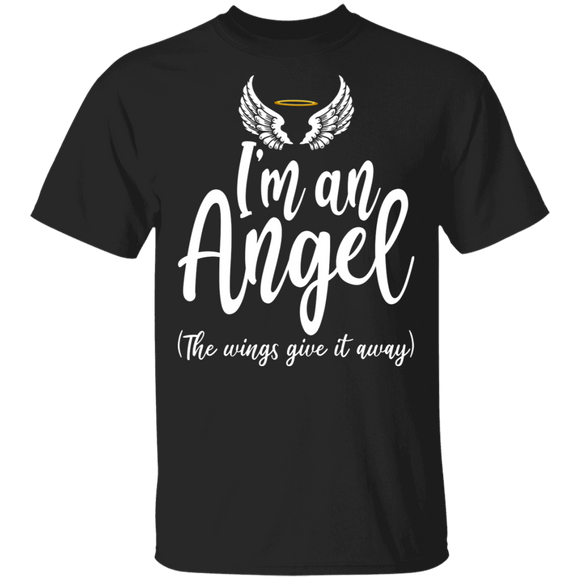 I'm An Angel The Wings Give It Away Funny Halloween Couples Gifts T-Shirt - Macnystore