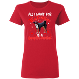 All I Want For Valentine Is A Appenzeller Sennenhund Dog Matching Shirts For Couples Boys Girl Women Personalized Valentine Ladies T-Shirt - Macnystore