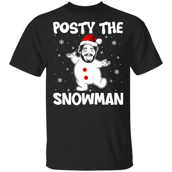 Christmas Santa Shirt Posty The Snowman Funny Christmas Santa Snowman Post Malone Lover Gifts T-Shirt - Macnystore