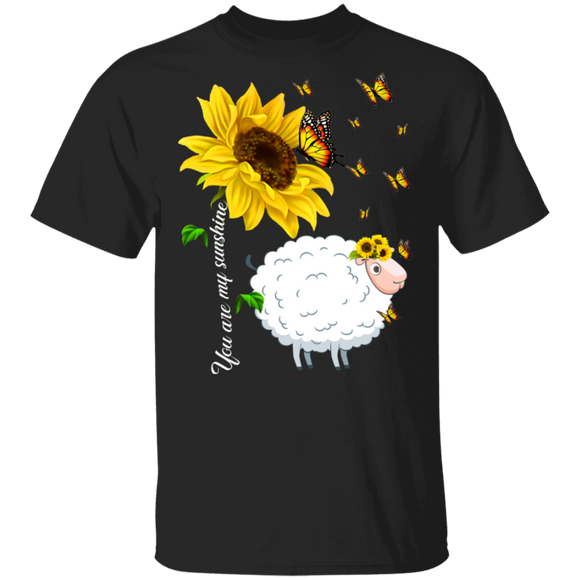 You Are My Sunshine Cute Butterflies Sunflower Sheep Shirt Matching Sheep Lover Fans Farmer Rancher Gifts T-Shirt - Macnystore
