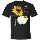 You Are My Sunshine Cute Butterflies Sunflower Sheep Shirt Matching Sheep Lover Fans Farmer Rancher Gifts T-Shirt - Macnystore