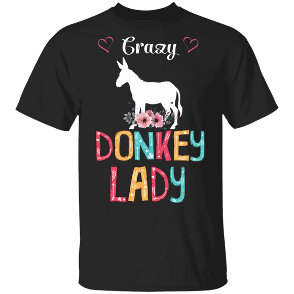 Crazy Donkey Lady Funny Female Donkey Lover T-Shirt - Macnystore