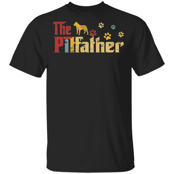 Vintage The Pitfather Shirt Matching Family Pit Bull Dog Lover Fans Father's Day Gifts T-Shirt - Macnystore
