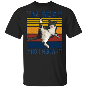 Vintage Retro I'm Sexy And I Meow It Funny Sexy Cat Lover Owner Fans Gifts T-Shirt - Macnystore