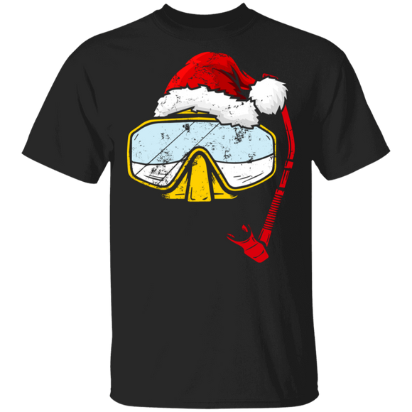 Christmas Scuba Diving Shirt Santa Scuba Diving Face Covering Cool Christmas Santa Scuba Diving Lover Gifts T-Shirt - Macnystore