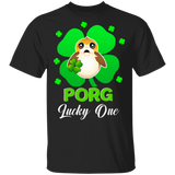 Cute Porg Lucky One Clover St Patrick's Day Movies Lover Unisex T-Shirt - Macnystore