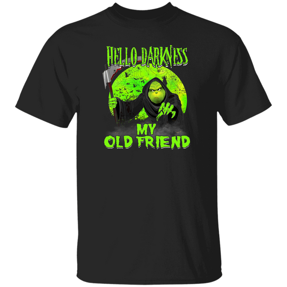 Halloween Christmas Shirt Hello Darkness My Old Friend Funny Halloween Christmas Grinches Cartoon Movie Lover Gifts Halloween T-Shirt - Macnystore