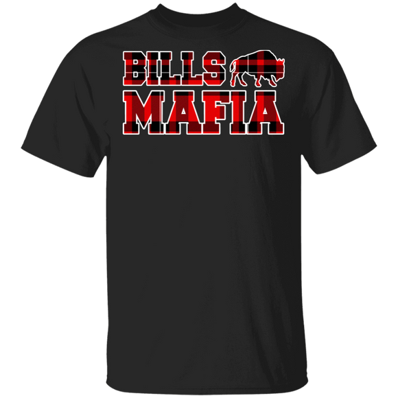 Football Shirt Bills Mafia Funny Red Plaid Buffalo Football Player Lover Matching Sport Group Gifts T-Shirt - Macnystore