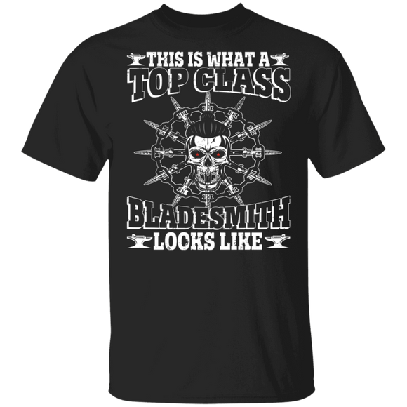 Skull Shirt This Is What A Top Class Bladesmith Looks Like Cool Hand Forged Knives Blacksmiths Skull Gifts T-Shirt - Macnystore