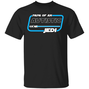 Papa Of An Autistic Jedi Shirt Matching Autism Awareness Autism Papa Father's Day Gifts T-Shirt - Macnystore