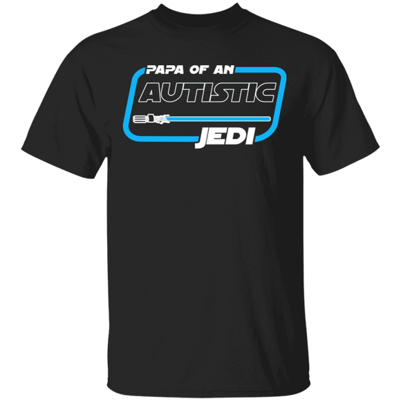 Papa Of An Autistic Jedi Shirt Matching Autism Awareness Autism Papa Father's Day Gifts T-Shirt - Macnystore